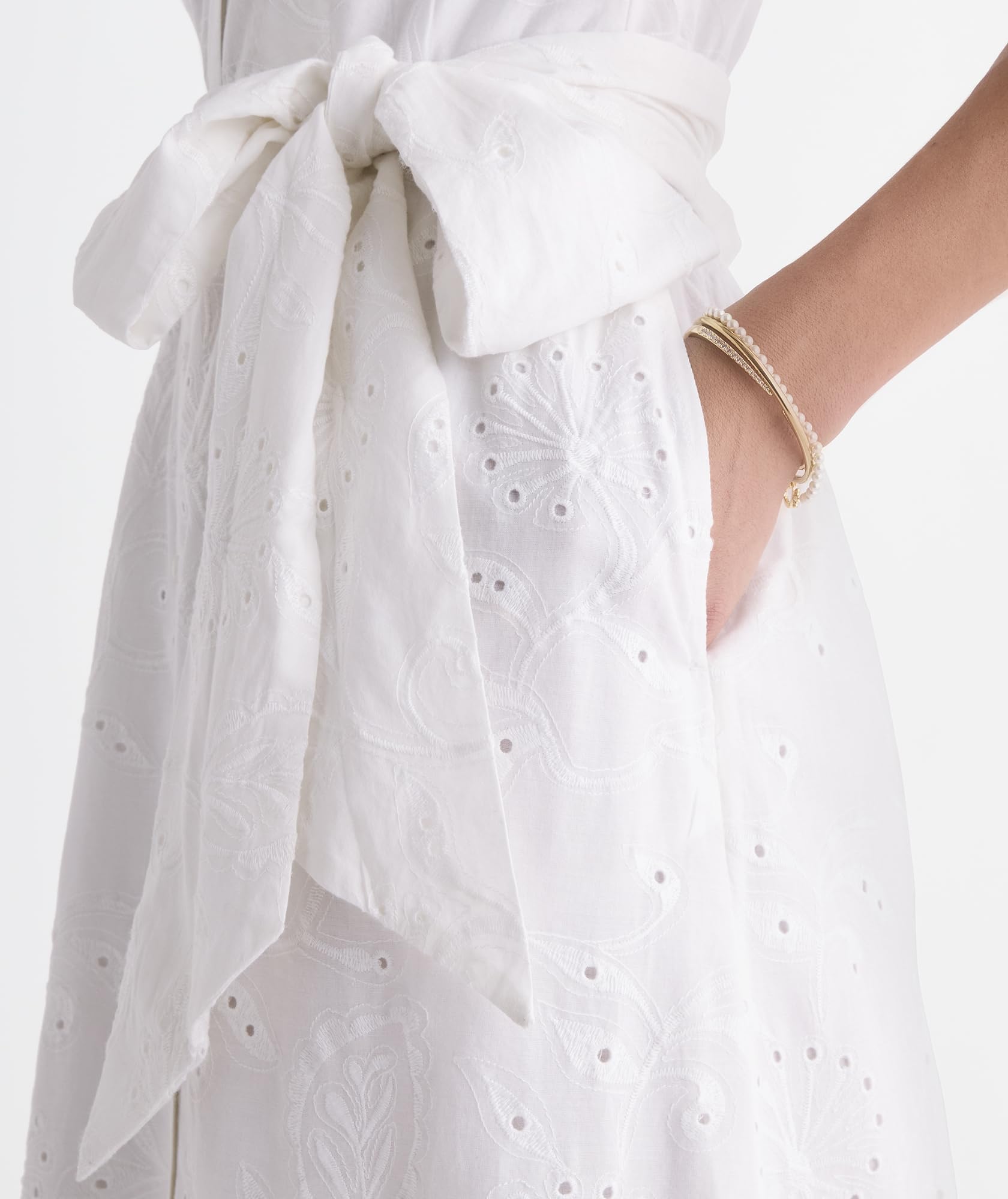 vineyard vines Vanessa Eyelet Shirtdress, White, 2
