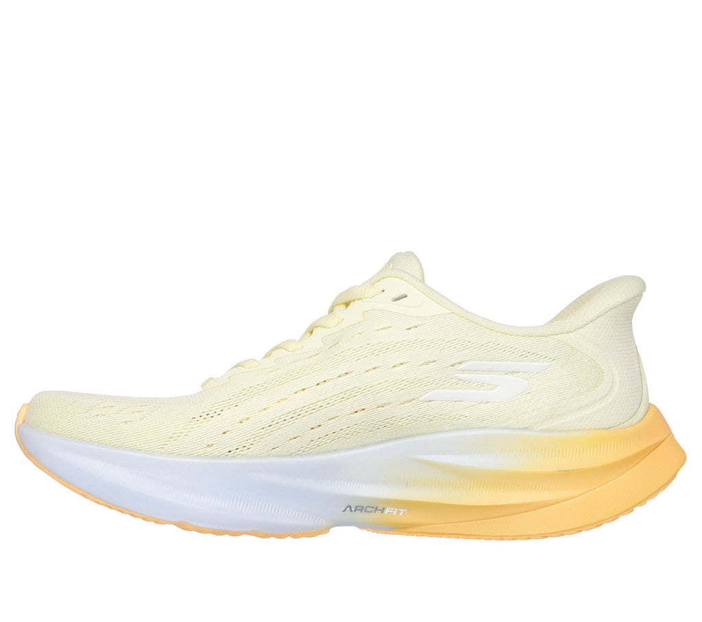 Skechers Women's Aero Spark Hands Free Slip-Ins Running Shoe, Yellow/Blue, 8.5