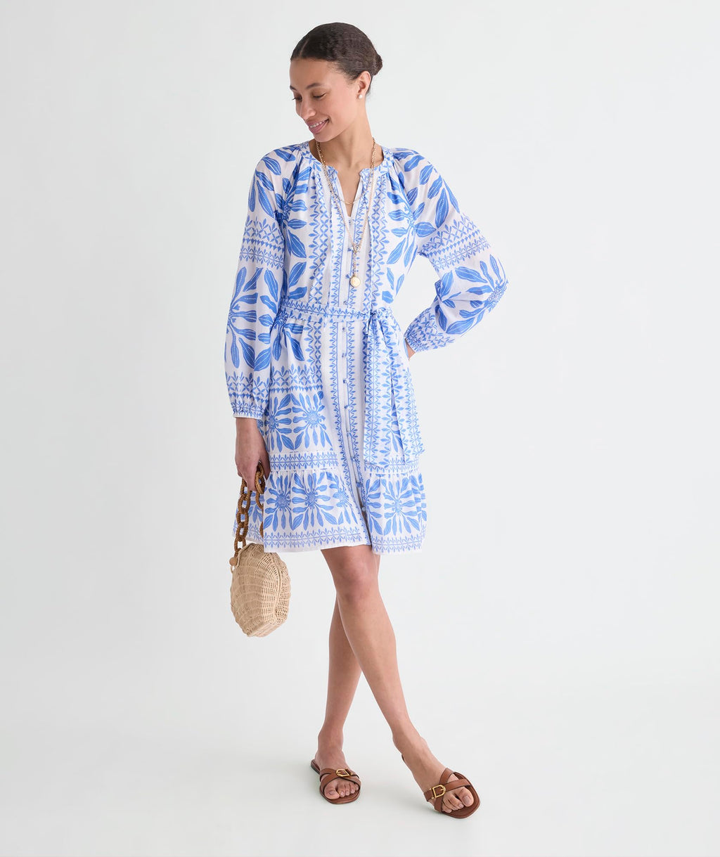 vineyard vines Lucy Mini Dress, Haven Tile Blue, S
