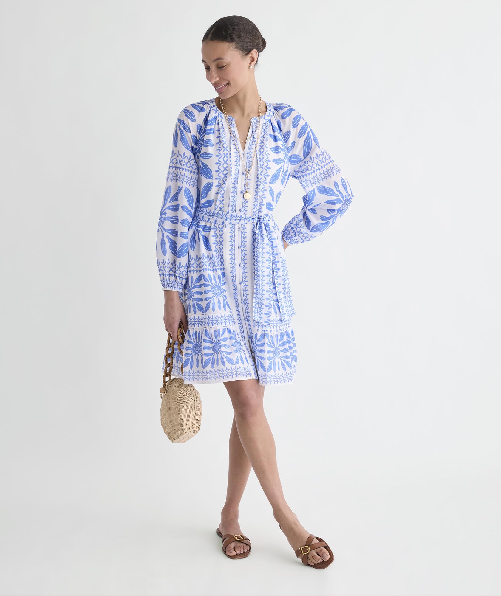 vineyard vines Lucy Mini Dress, Haven Tile Blue, S
