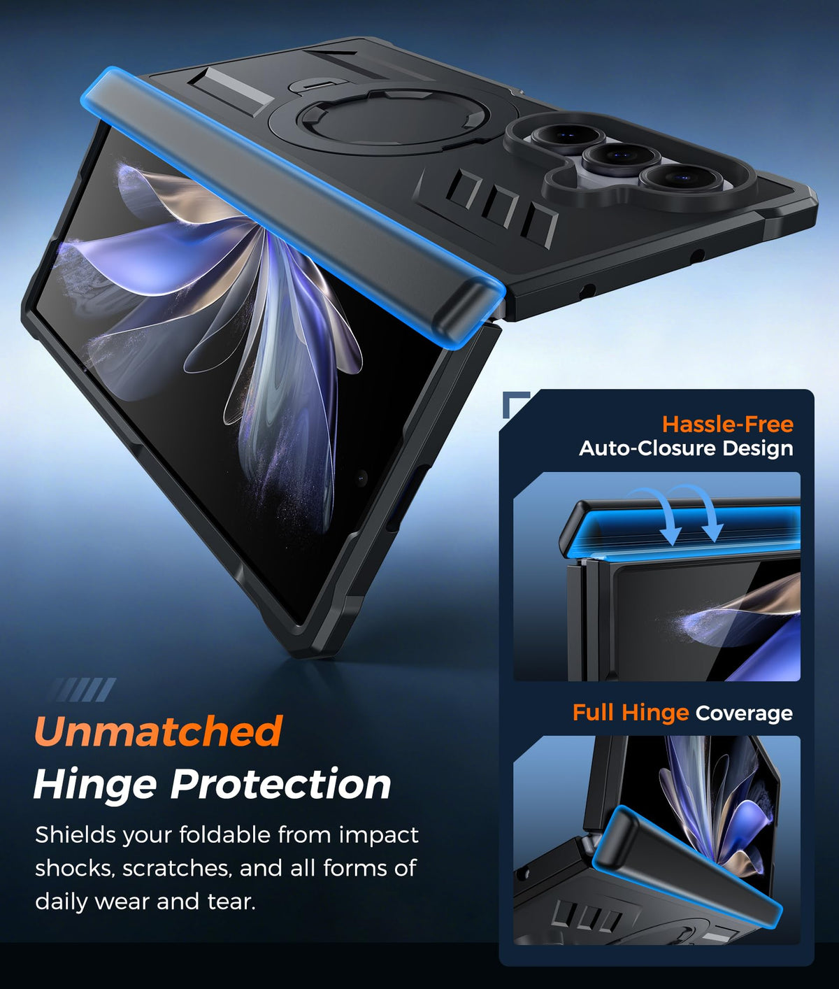 FNTCASE for Samsung Galaxy Z Fold 8 Ultra Case with 360 Magnetic Stand