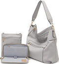 Large Crossbody Bags Ladies Shoulder Handbags Purse and Wallet Set for Women Hobo Purses Grey