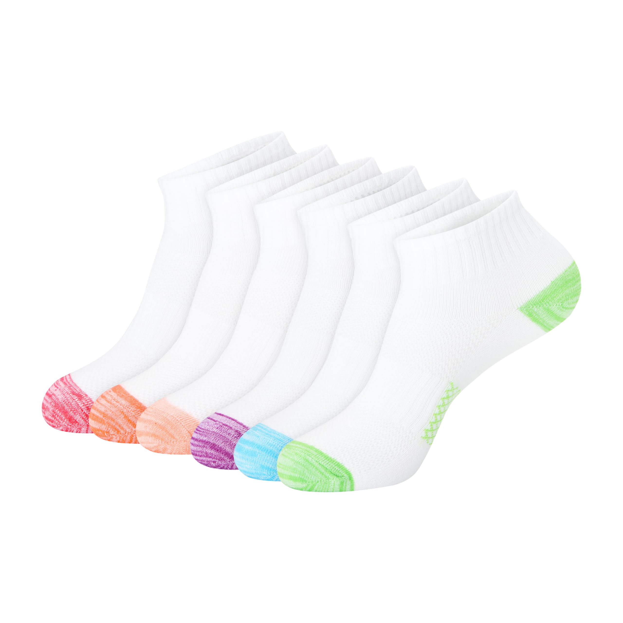 Hanes womens Hanes Women's (Pack of 6 Pair) Lightweight Breathable Ventilation Ankle fashion liner socks, White Assorted, 5 9 US