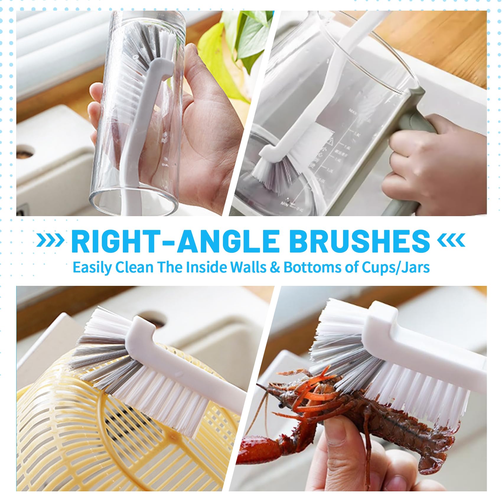 16Pcs Crevice Cleaning Brush Set, Hard Bristle Scrub Brushes Tools for Deep Cleaning Gap,Window Groove Cleaning Brush for Sliding Door, Sill, Tile Lines, Shutter, Corner, Sink, Teapot, Bottle (16 Pcs)