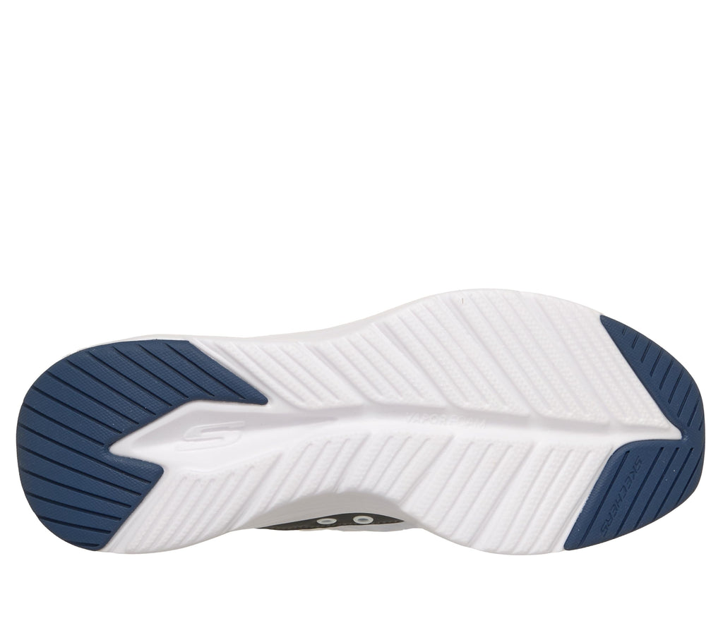 Skechers Men's Contour Foam Cozy Fit Hands Free Slip-in Sneaker,White/Navy,9 Wide