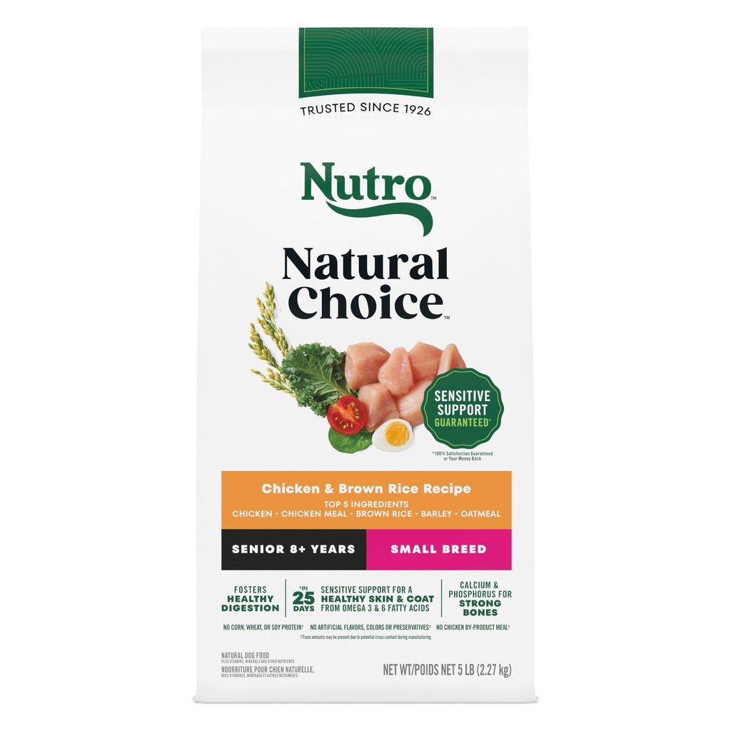 Nutro Natural Choice Small Breed Senior Dog Food Dry Chicken & Brown Rice Recipe, Dry Dog Food Small Breed, 5 lb. Bag