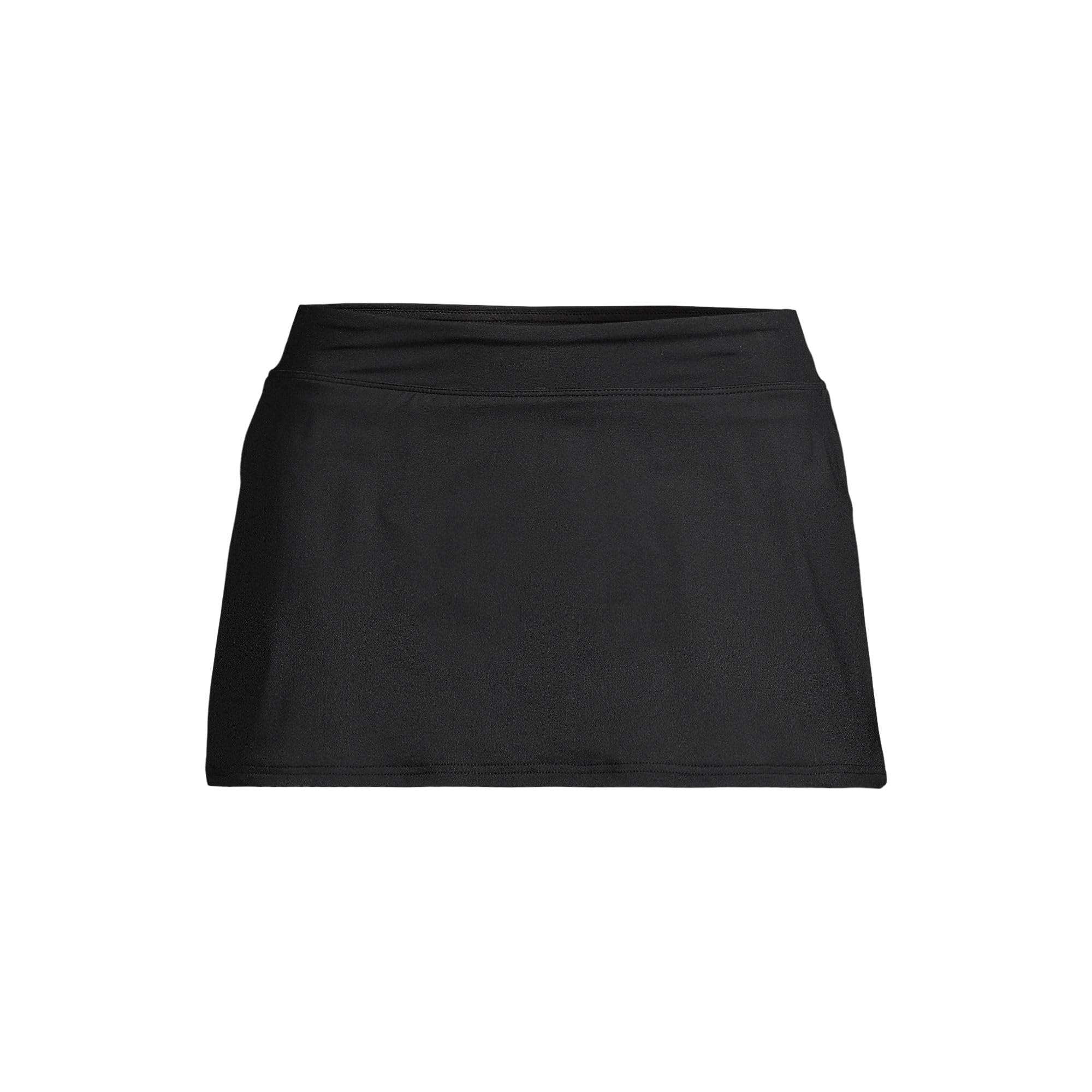 Lands' End Womens Chlorine Resistant Mini Swim Skirt Swim Bottoms Black Regular 4