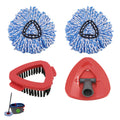 4 Pieces Mop Head Replacement Set Compatible with Ocedar RinseClean 2 Tank System, 2 Pack Microfiber Mop Replace Head, 1 Pack Scrub Brush Scrubber Mop Head, 1 Mop Base for Household Cleaning