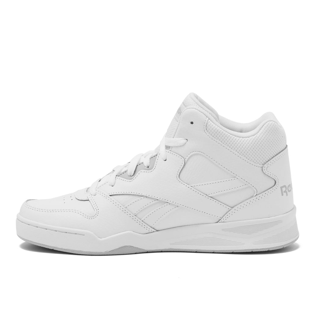 Reebok Royal BB4500 Hi2 High Top Sneakers for Men, Black or White Mens Basketball Shoes, Medium or Wide Width Size 7 to 14 Athletic Mens Shoes, White/Light Solid Grey, 10 Medium