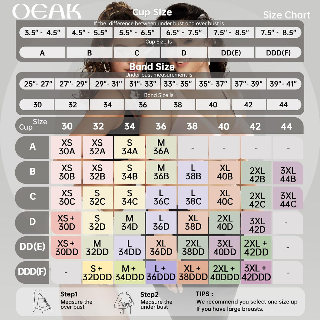 OEAK Womens Deep V Bras Wireless Comfortable Bra Supportive No Underwire Bras Tshirt Push Up Bralettes Plunge Seamless Bra Nude L