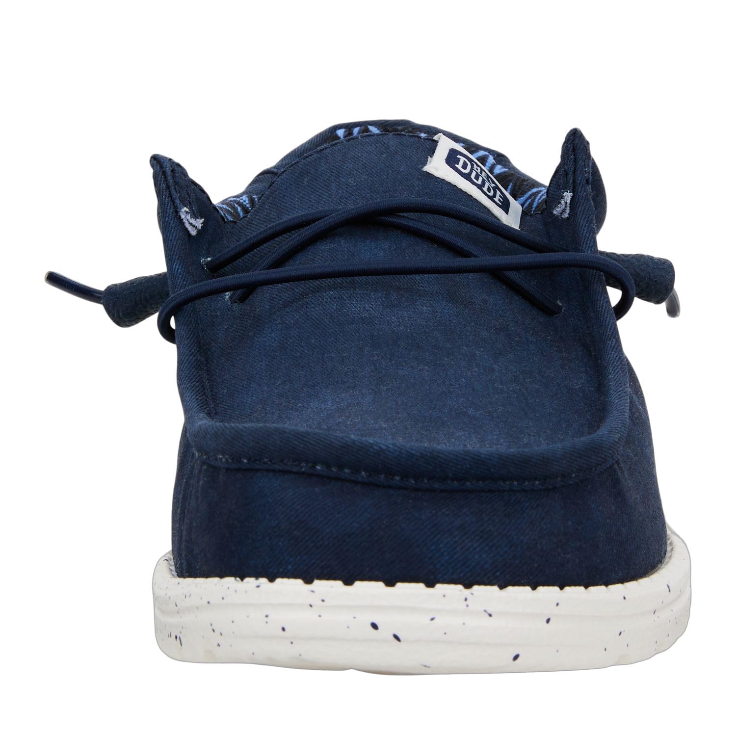 HEYDUDE Men's Wally Stretch Canvas Navy Size 8 | Men's Shoes | Men Slip-on Loafers | Comfortable & Light-Weight