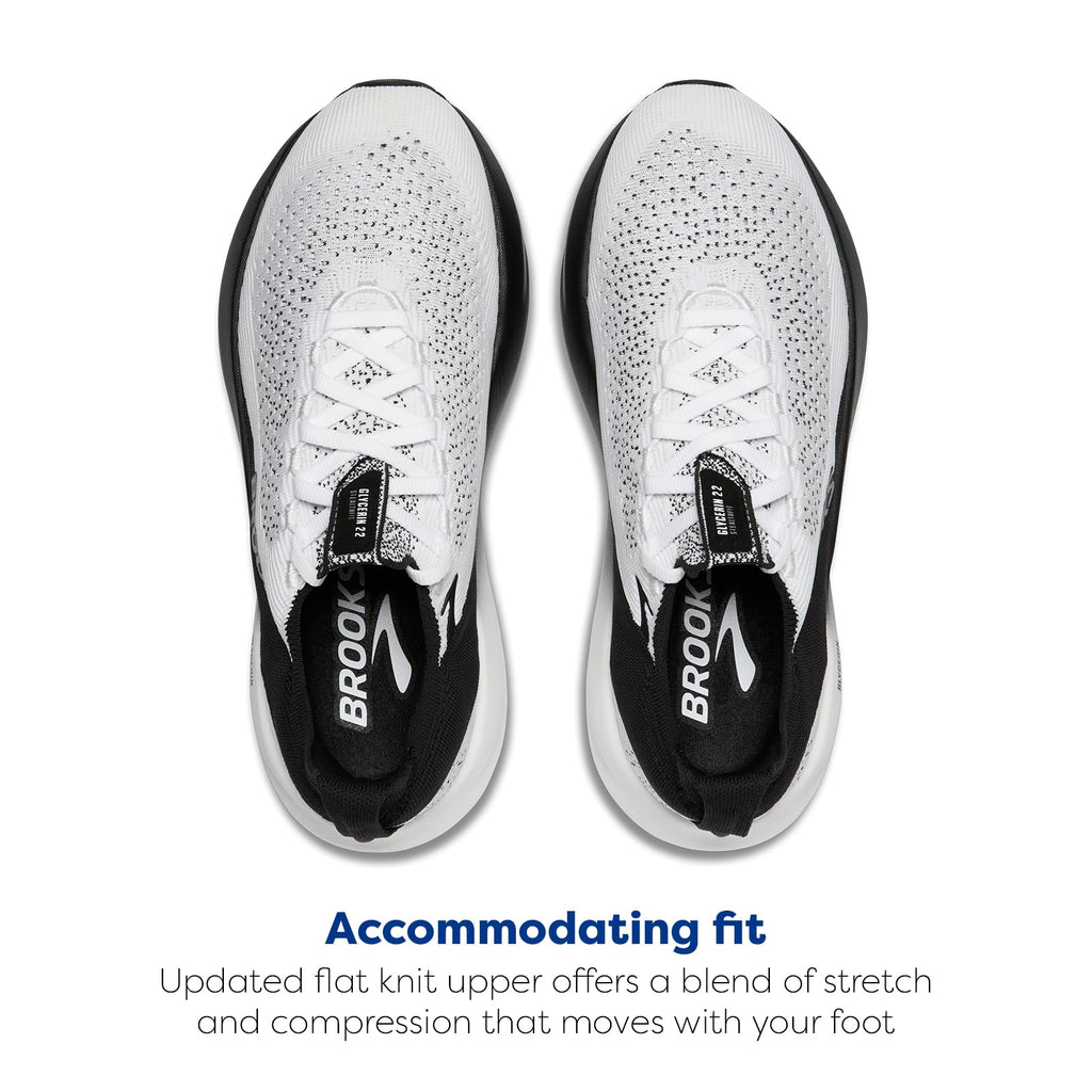 Brooks Men’s Glycerin Stealthfit 22 Neutral Running Shoe - White/Grey/Black - 11 Medium