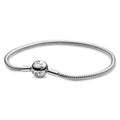 Pandora Jewelry Smooth Moments Snake Chain Charm Sterling Silver Bracelet, 6.3"