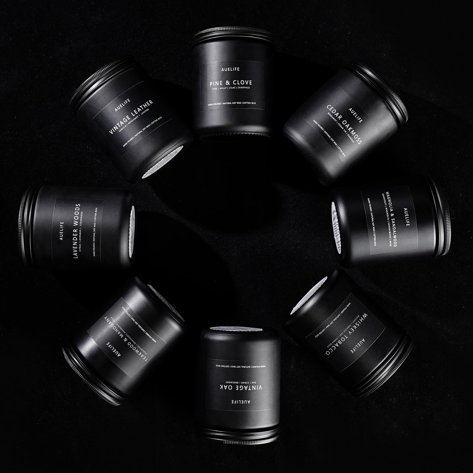 Scented Candles Set | Men Candle Set, Scented Candles for Home, Gifts for Men Aromatherapy Gift Set - 4 Pack Manly Gifts for Dad Fathers Day, Soy Candle of Leather/Smoke & Vanilla/Oak/Lavender