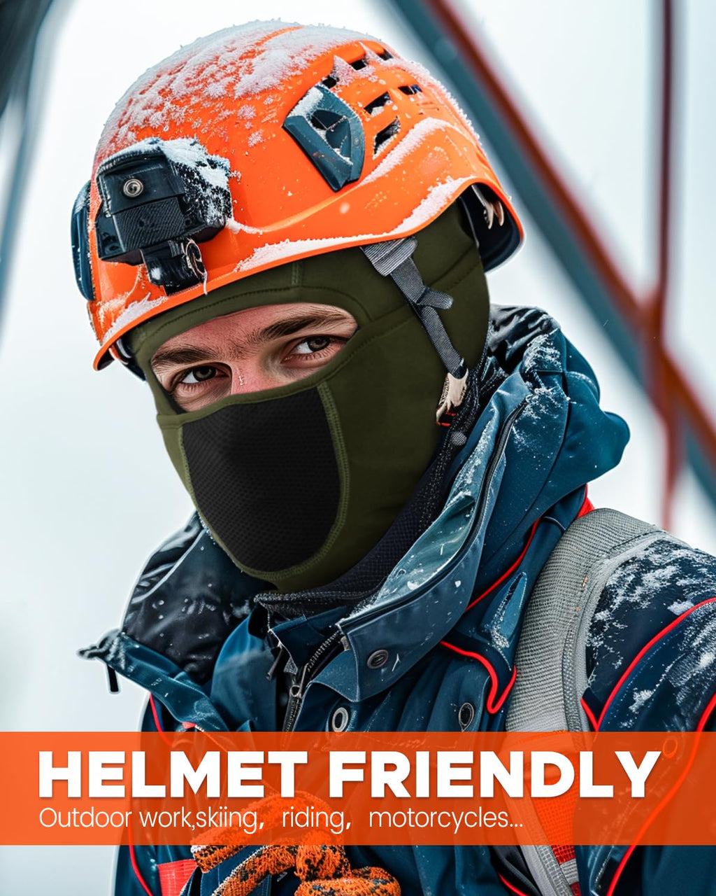 Balaclava Face Ski Mask with Movable Deisgn for Men Women-Fleece Winter Face Covering for Cold Weather Skiing Outdoor Work Black
