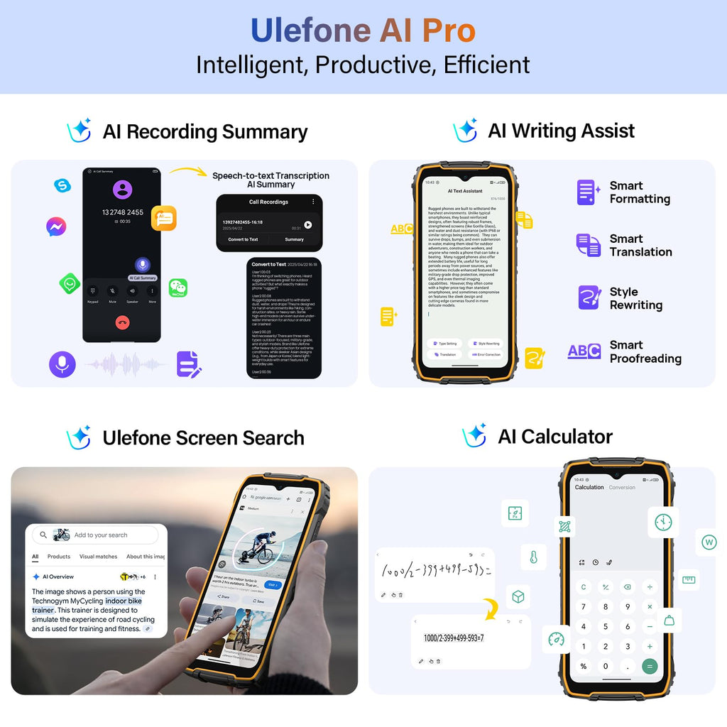 Ulefone RugKing 4 Pro Android 15 Rugged Phone, 16GB+256GB 10200mAh Battery 6.56" 120Hz Display Tough Smarthone, 48MP Main Camera, Built-in Glare Flashlight, NFC/ 4G Dual SIM/Widevine L1 - Orange