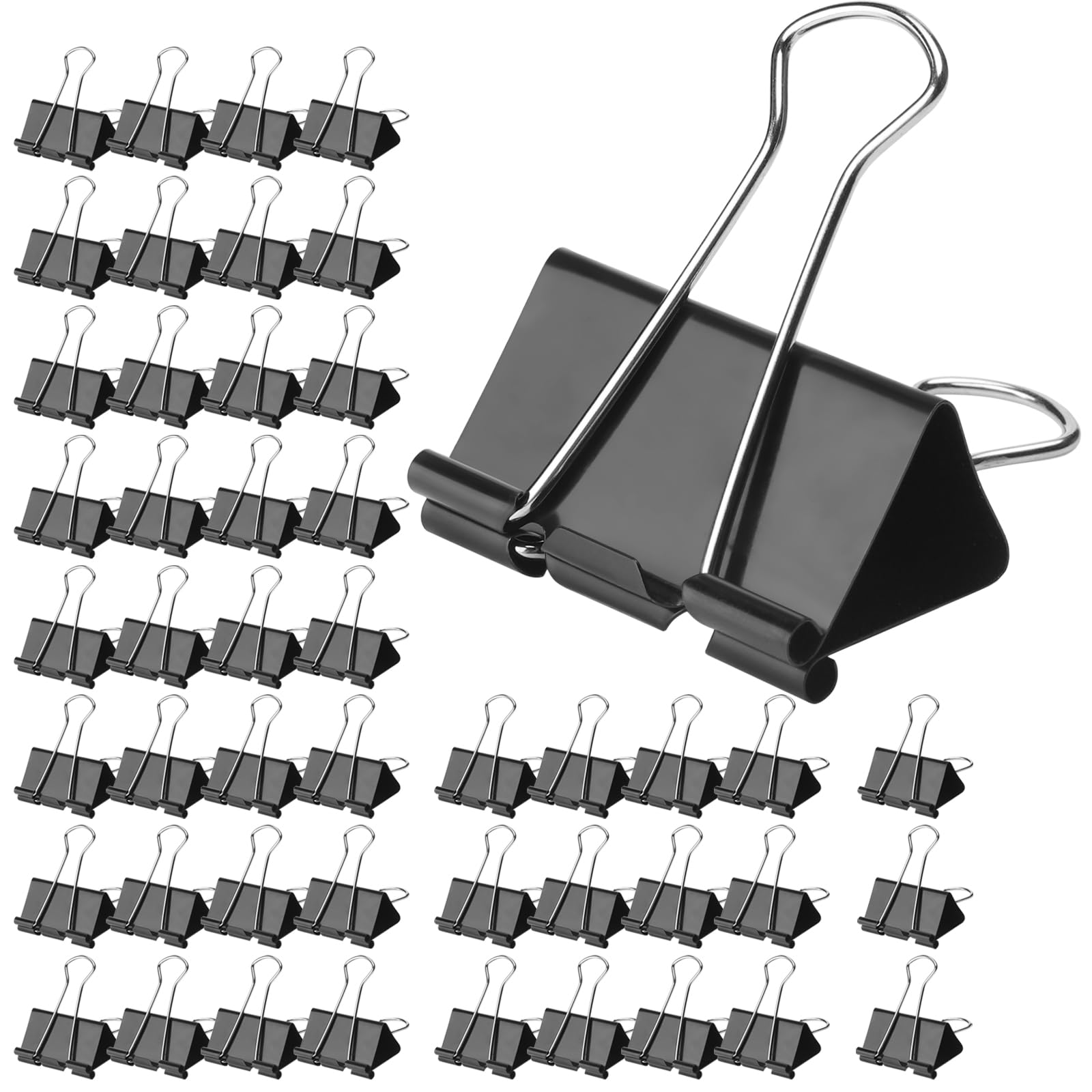 Large Binder Clips 1.6 Inch (48 Pack),Binder Clips Large Size,Big Paper Clips Clamps for Office and Home Supplies, Black