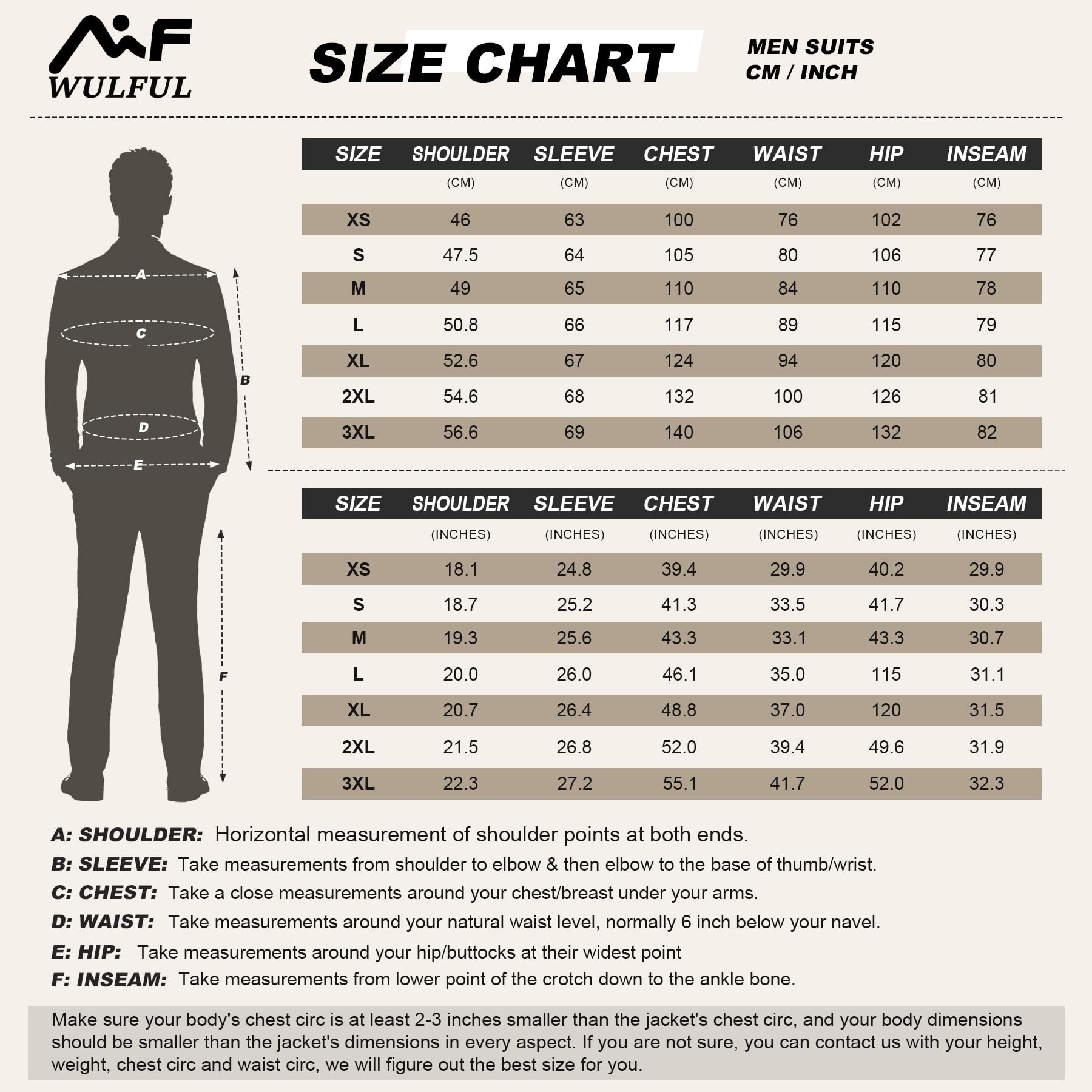 WULFUL Men's 2 Piece Slim Fit Suit Set One Button Blazer Jacket Pants Tuxedo Set for Party, Wedding and Business Black