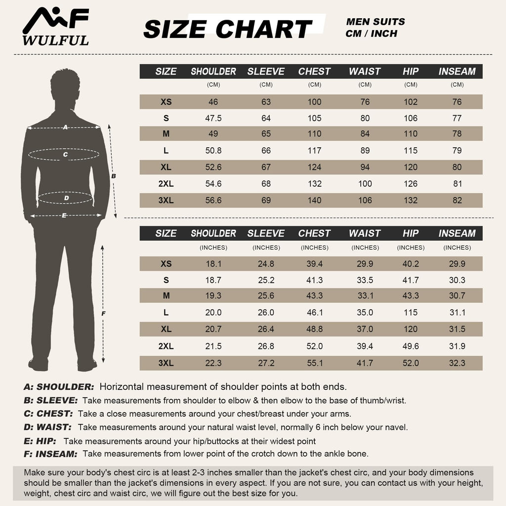 WULFUL Men's 2 Piece Slim Fit Suit Set One Button Blazer Jacket Pants Tuxedo Set for Party, Wedding and Business Purple