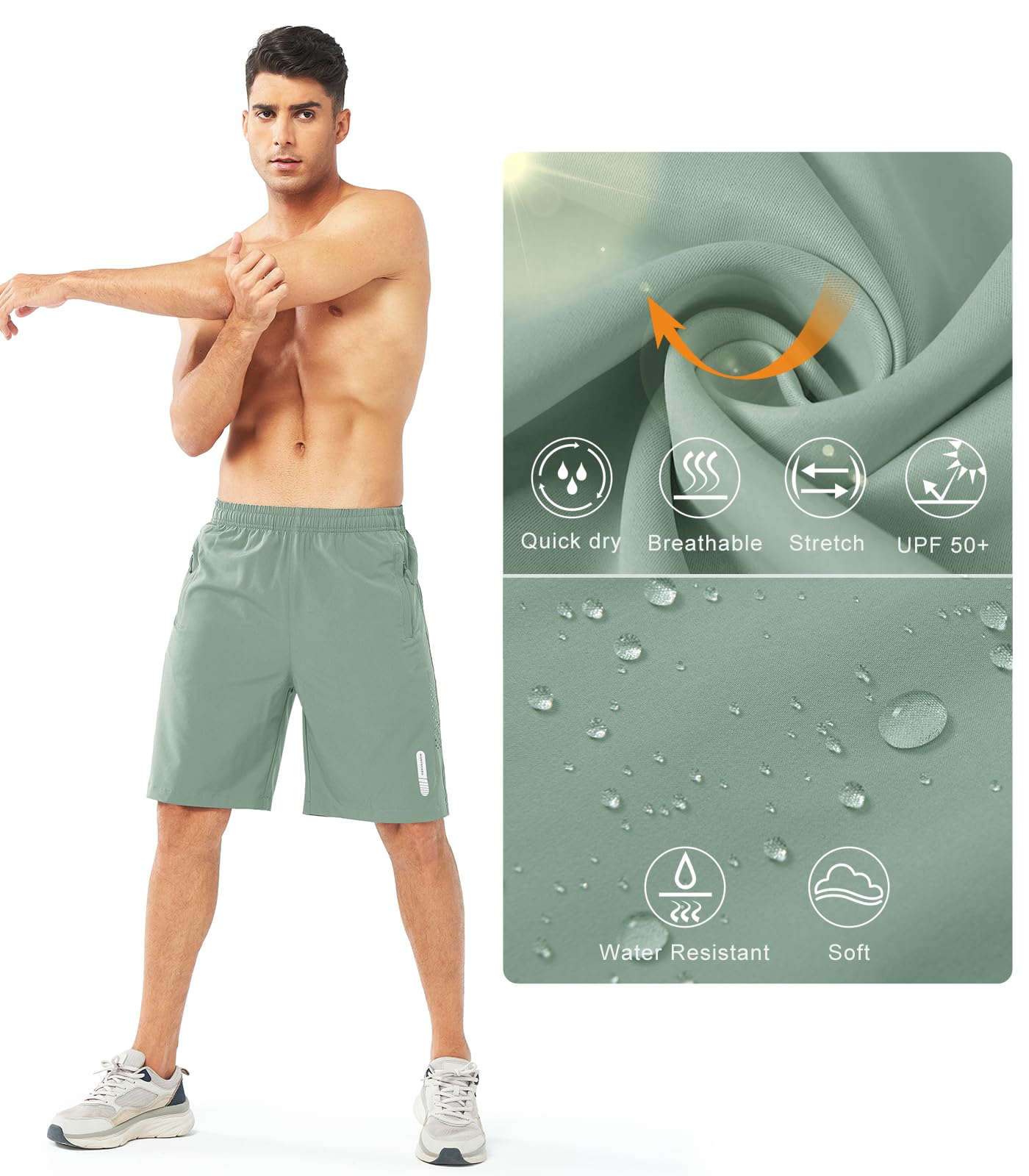 NORTHYARD Men's Athletic Running Shorts Gym Workout Shorts 7"/ 9"/ 5" Quick Dry Lightweight Sports Basketball Exercise Tennis Exercise LODENFROST-9inch S