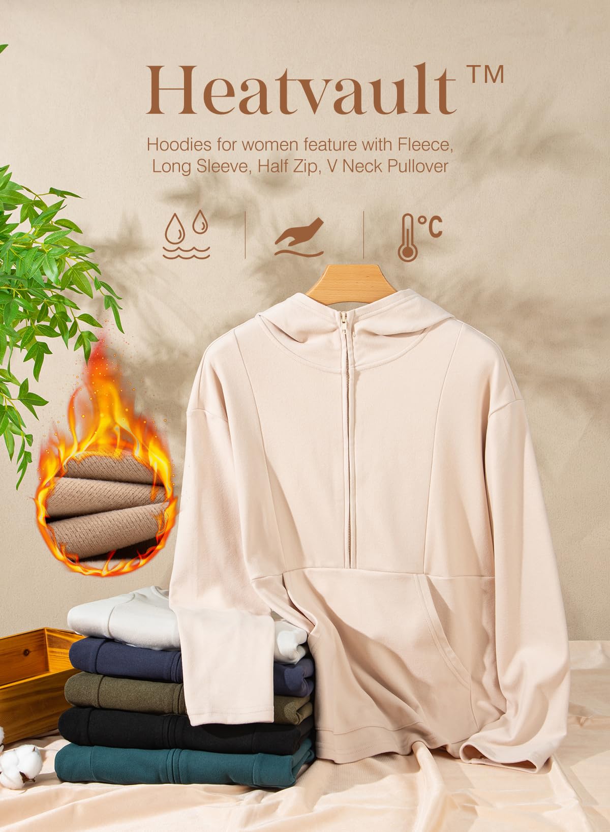 Dokotoo Hoodies for Women Long Sleeve Heatvault Fleece Half Zip Up Hoodie V Neck Solid Color Pullover Oversized Sweatshirt Hooded Tops Casual Comfy Fall Fashion Outfits Clothes 2025 Black Small
