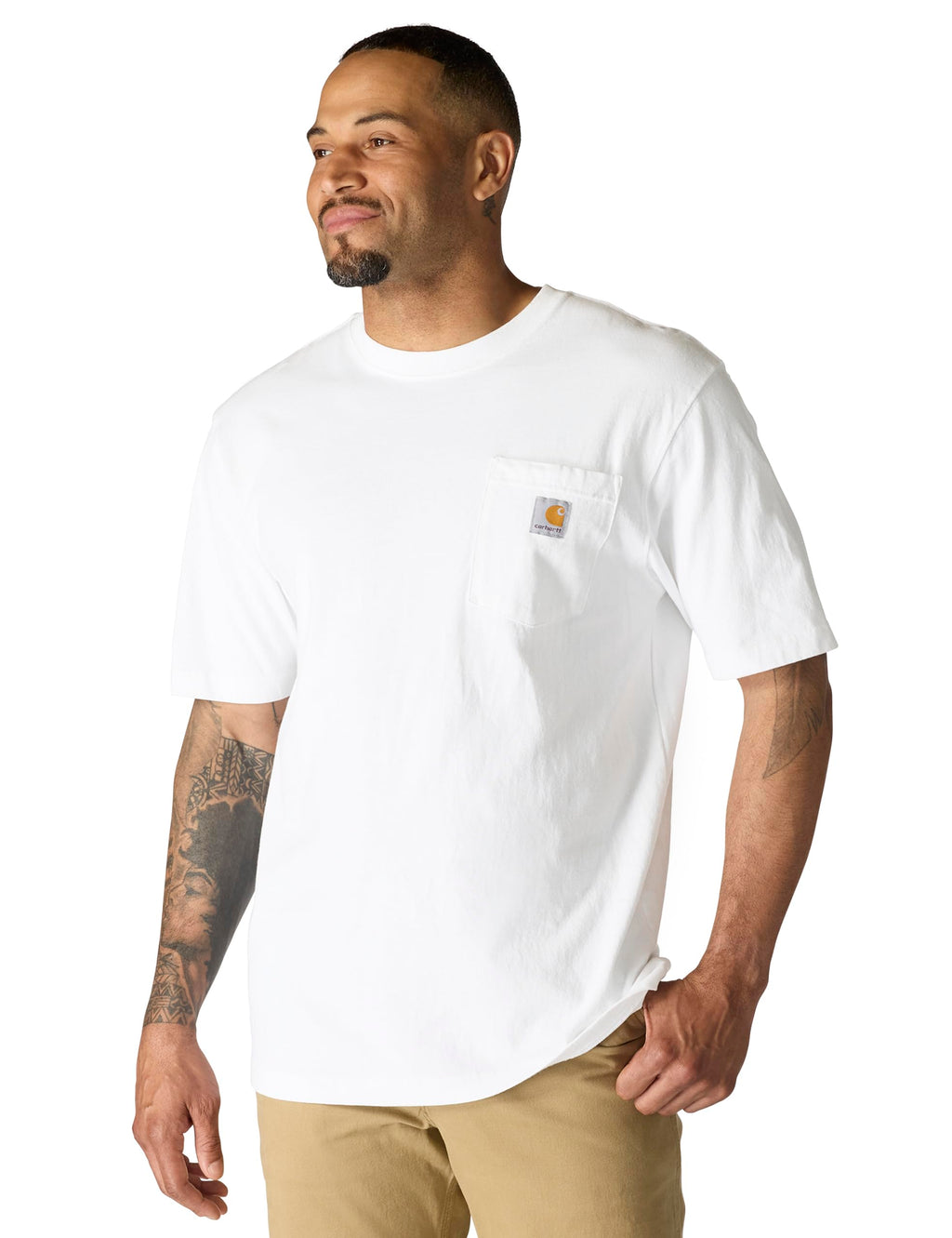 Carhartt Men's Iconic K87 Pocket T-Shirt, White, X-Large