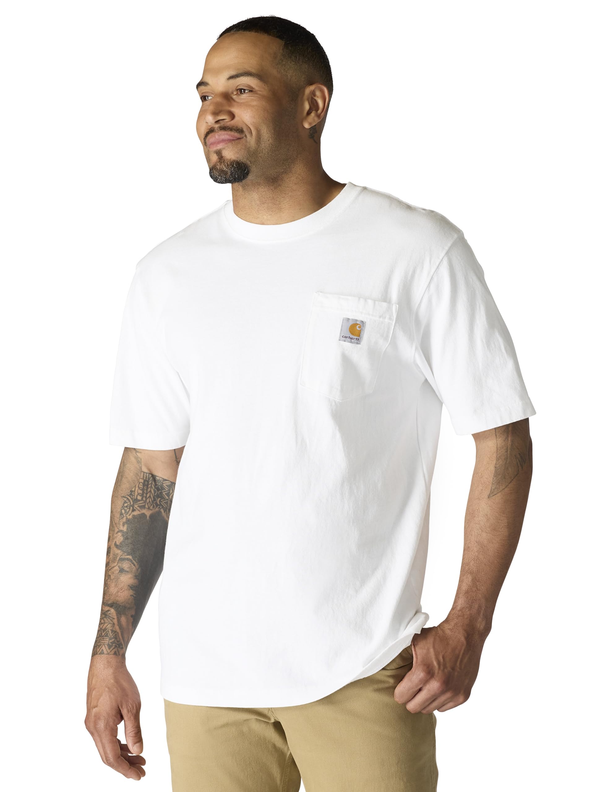 Carhartt Men's Iconic K87 Pocket T-Shirt, White, X-Large
