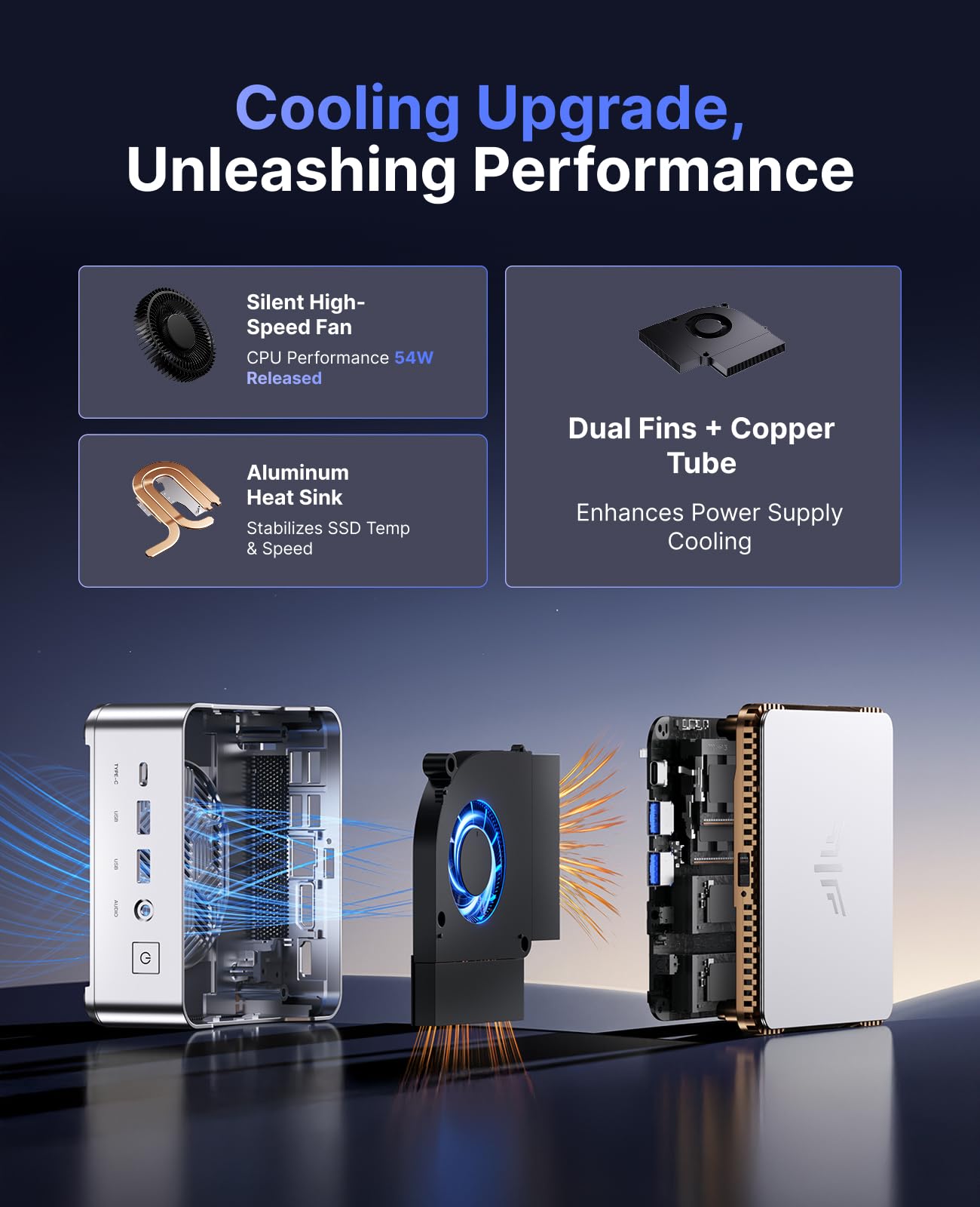 KAMRUI Hyper H2 Mini PC with Intel Core 14450HX (10C/16T, up to 4.8GHz), 16GB RAM 512GB NVMe SSD, Triple 4K, HDMI, DP, USB-C, Ethernet, Mini Desktop Computer for Office, Business, Gaming