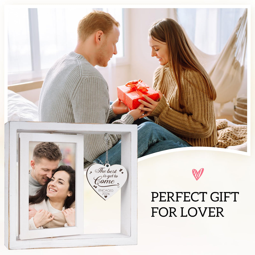 Engagement Gifts for Couples 2026, Gifts for Newly Engaged Couples, Happy Engaged Picture Frame, Engagement Gift for Newly Engaged Best Friends Him Her Bride to Be Fiance Women Photo Frame 4"×6"