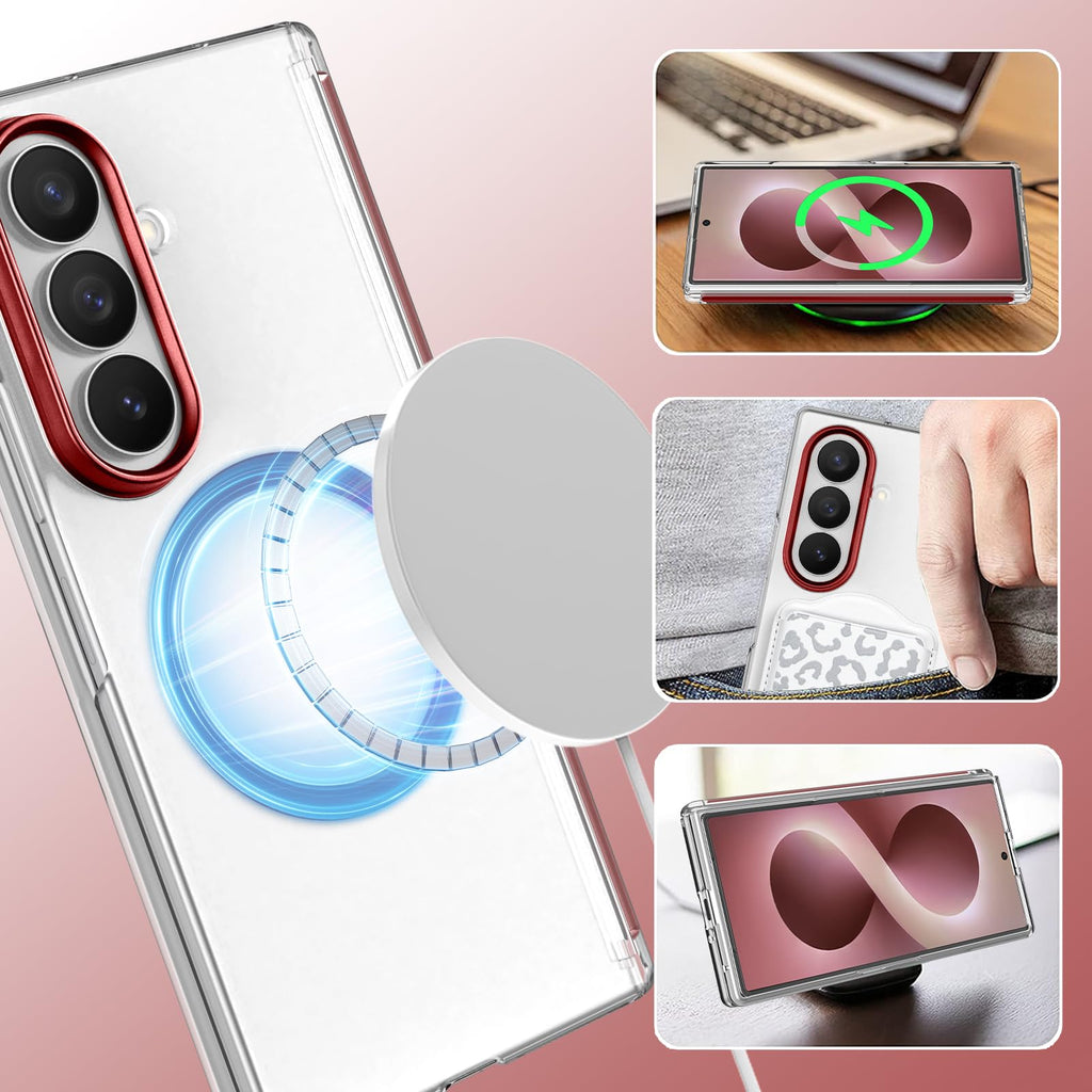MOWIME Magnetic Designed for Samsung Galaxy Z Fold 8 Ultra Case, Red