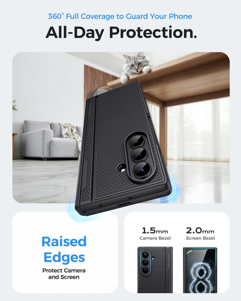 BXYJY for Samsung Galaxy Z Fold 8 Ultra Case with Stand, Black