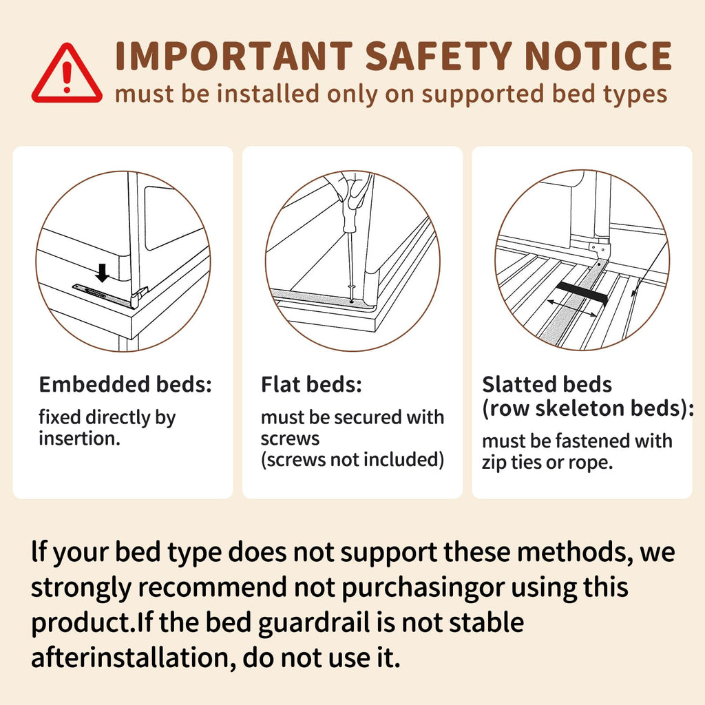 PurePapoose 3-Piece King Size Bed Rail for Toddlers - Height Adjustable Baby Bed Rail Guard with Headboard Rod,Safety Bed Rails for King Size Bed with Child Lock(78.74x78.74x74.8 Inch)