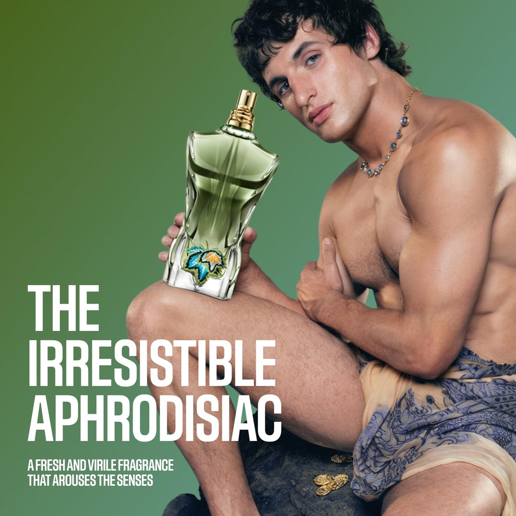 Jean Paul Gaultier Le Beau Paradise Garden Eau de Parfum for Men - Long Lasting Fresh Woody Aquatic Men's Cologne with Coconut Water, Green Fig & Sandalwood - Designer Fragrance Spray, 2.5 oz