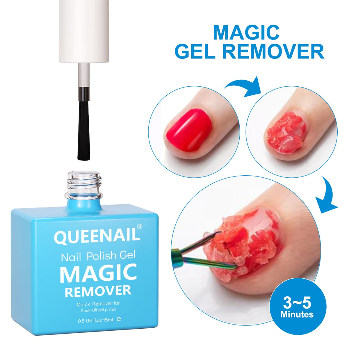 2 * 15ml Gel Nail Polish Remover, Professional Nail Varnish Remover