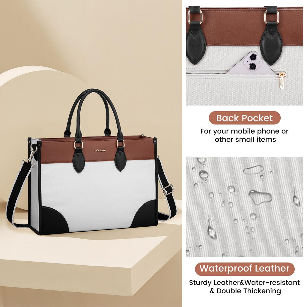 LOVEVOOK Laptop Bag for Women 15.6 lnch,Waterproof Laptops Tote Bags for Womens,Professional Work Bags for Women with Cup Holder,Large Laptop Purse Computer Briefcase Office Teacher Clutch Bag,2 PCS