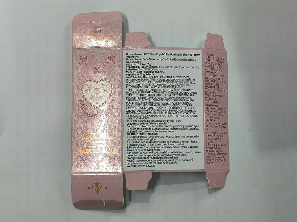Flower Knows Strawberry Cupid All Day Glow Liquid Blush,Sweat & Water-Resistant Dewy Blush for Cheeks,Blendableand Hydrating Baby Pink Face Makeup for Women & Girls,0.25 Fl Oz(01 Frosty Strawberry)