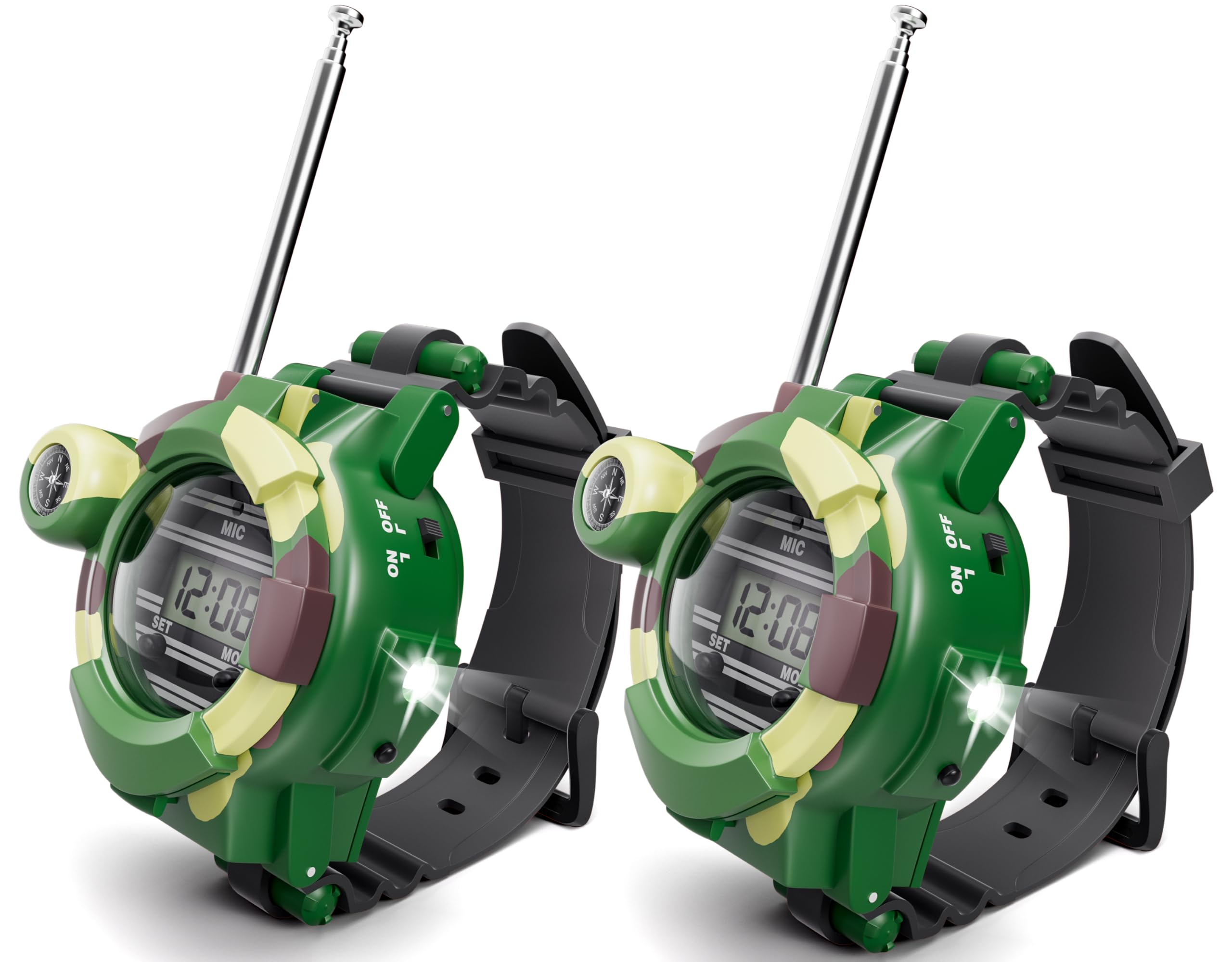 Walkie Talkies Watch, Spy Watch Army Toys for Kids Age 8-12, 7 in 1 Digital Watch Walkie Talkies with Flashlight, Cool Spy Gadgets for Boy Girls