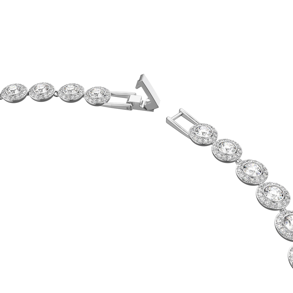 Swarovski Crystal Authentic Angelic All Around Set of Necklace, Bracelet and Earrings, White, Rhodium Finish- Women's Hypoallergenic Sparkling Jewelries - Nickel Free Crystal Jewelry Collection