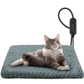 GASUR Heated Cat Bed, Waterproof Cat Heating Pad with Timer Temperature Adjustable, Indoor Heated Electric Pet Bed for Cats Dogs, Auto Power-Off, Anti-bite Pet Heated Pad, 18''x16'', Small