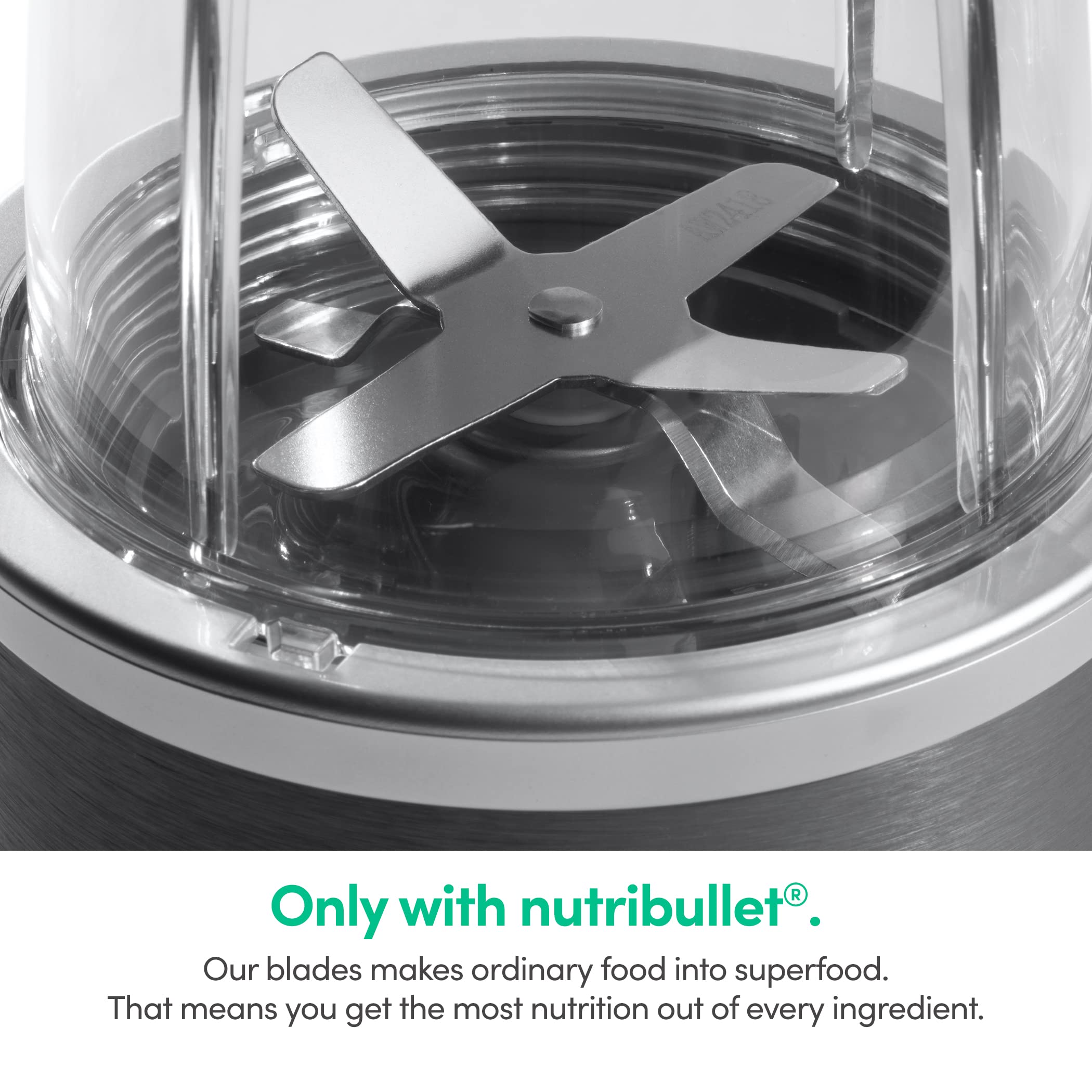 nutribullet Personal Blender, Shakes, Smoothies, Food Prep, and Frozen Blending, 24 Ounces, 600 Watt, Gray, NBR-0601WM