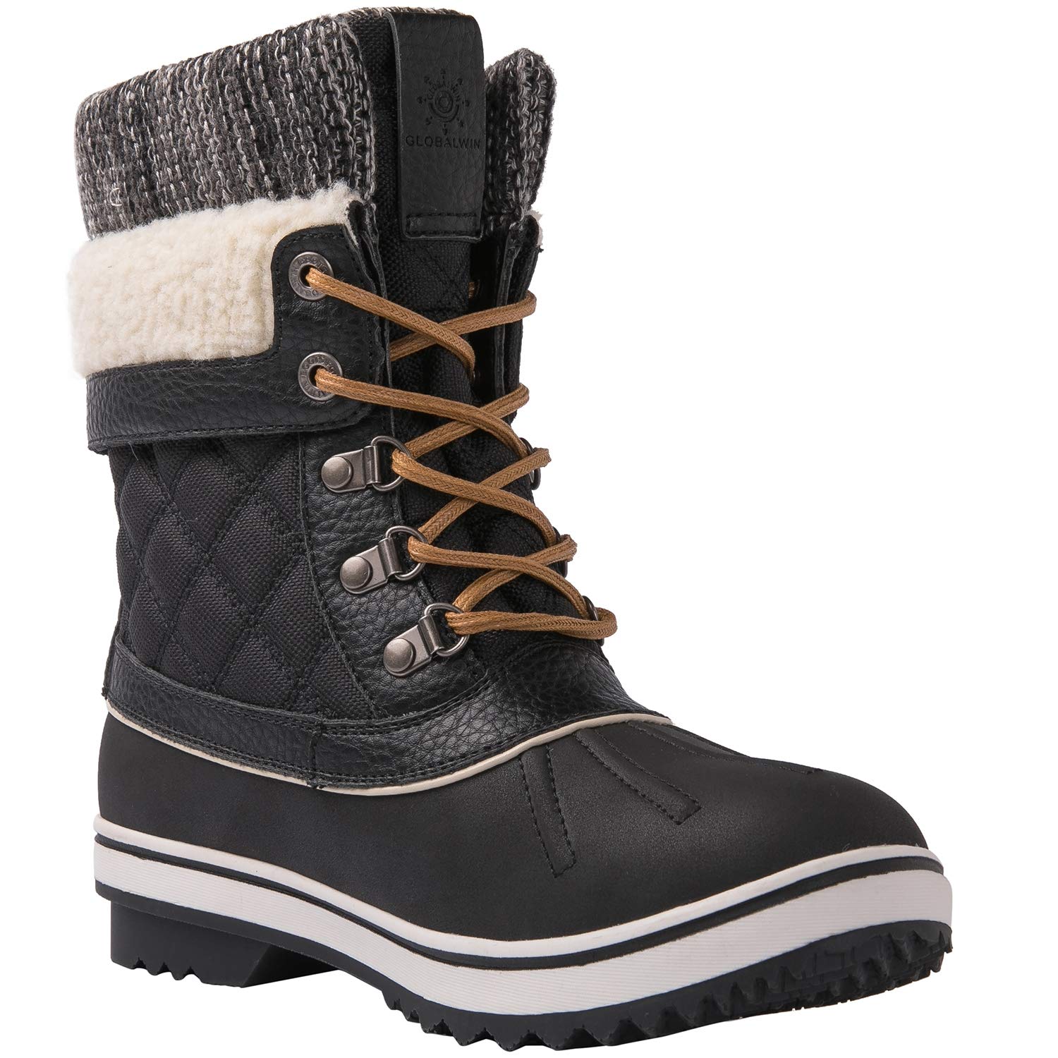 GLOBALWIN Snow Boots For Women Black Women's Winter Boots 7M