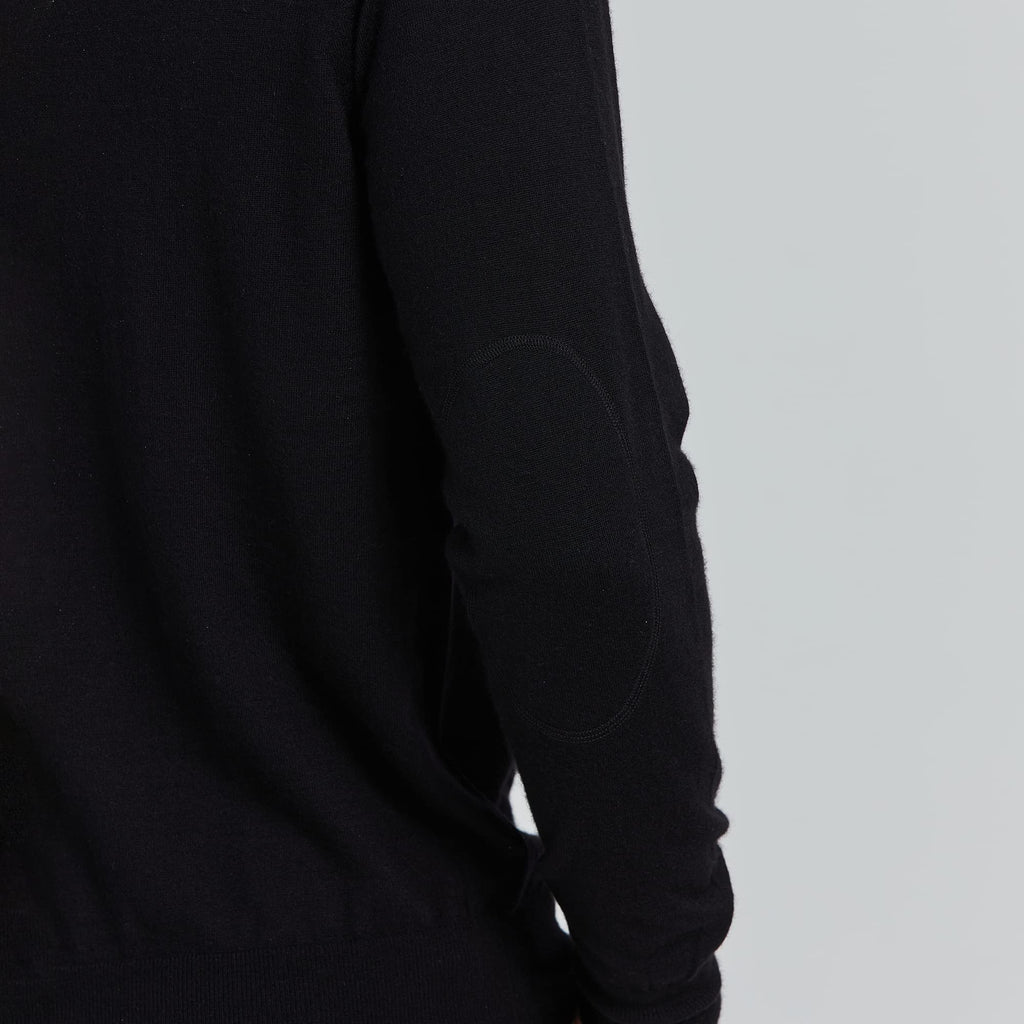 GreenMount Men’s Raglan Long Sleeve 100% Worsted Cashmere Crewneck Sweater for All Seasons(Black,L)