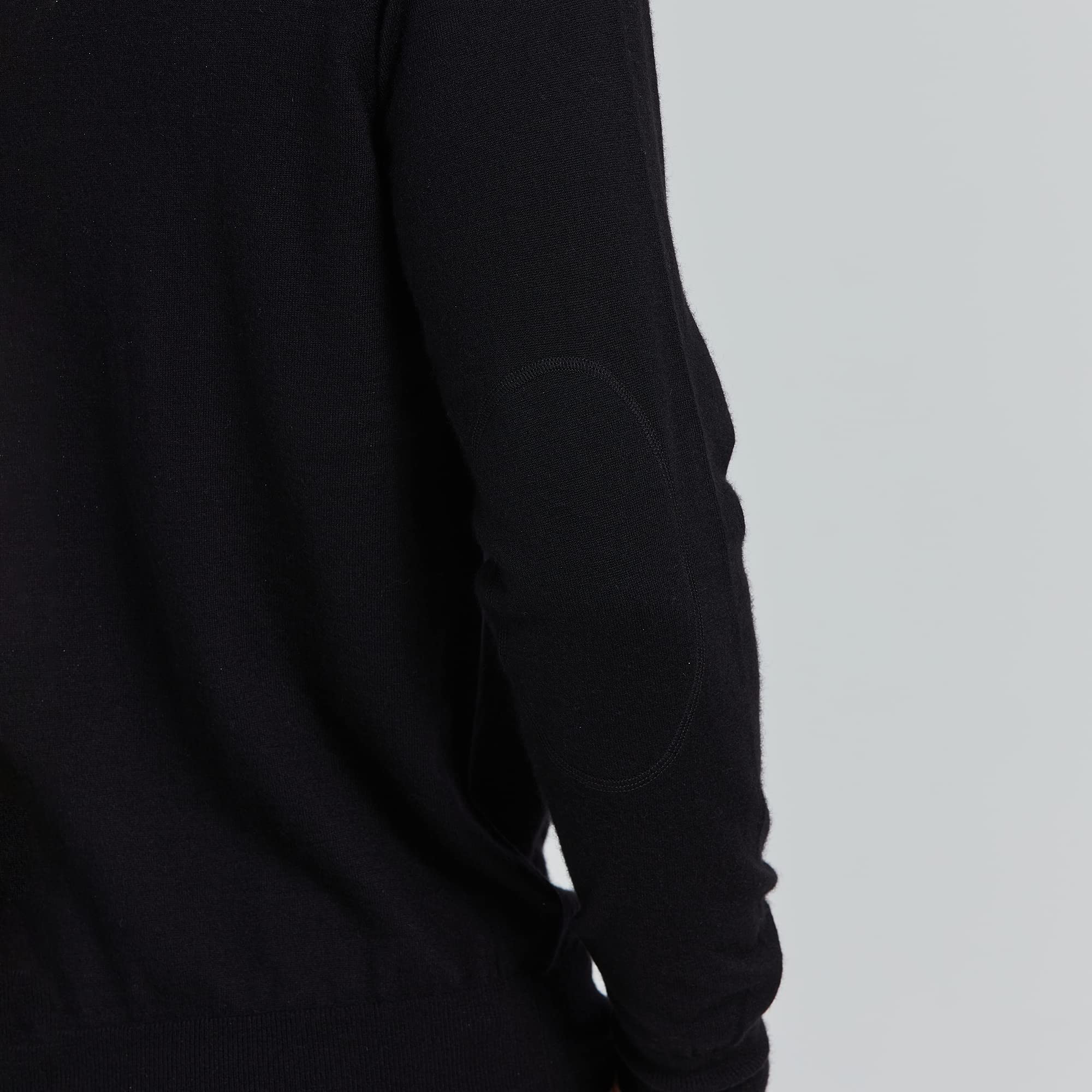 GreenMount Men’s Raglan Long Sleeve 100% Worsted Cashmere Crewneck Sweater for All Seasons(Black,L)