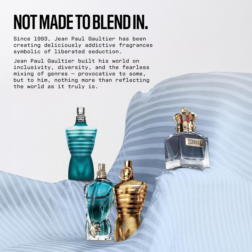Jean Paul Gaultier Le Male In Blue Eau de Parfum for Men - Long Lasting Spicy Aromatic Men's Cologne with Blue Lavender, Anise & Benzoin - Limited Edition Designer Spray, 4.2 oz