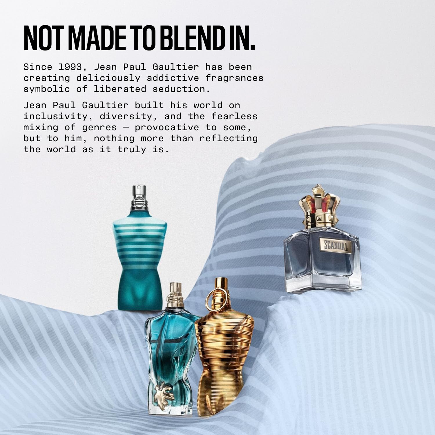 Jean Paul Gaultier Le Male In Blue Eau de Parfum for Men - Long Lasting Spicy Aromatic Men's Cologne with Blue Lavender, Anise & Benzoin - Limited Edition Designer Spray, 4.2 oz