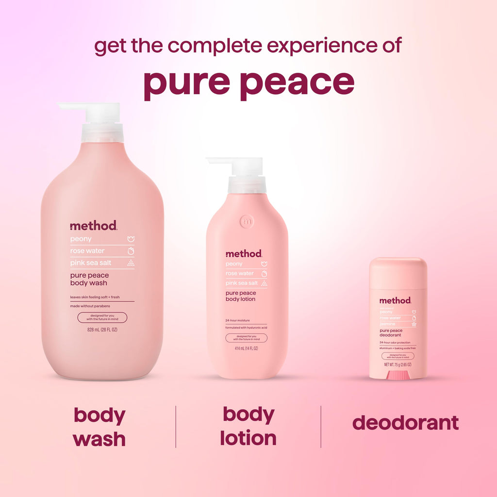 Method Body Wash, Pure Peace, Paraben and Phthalate Free, 28 oz (Pack of 1)
