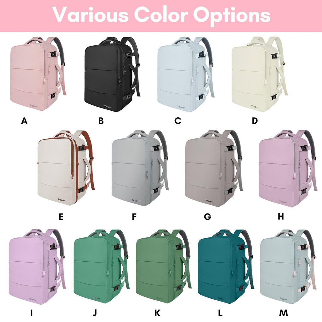 Taygeer Travel Backpack for Women, Carry On Backpack with Water Bottle Pocket & Shoe Pouch, TSA 15.6inch Laptop Mochila Flight Approved, Nurse Bag Casual Daypack for Weekender Business Hiking, Pink