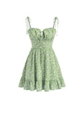 CIDER Womens Summer Dresses Floral Spaghetti Strap Cute Vacation Sundress Dress Boho Casual Outfits Green