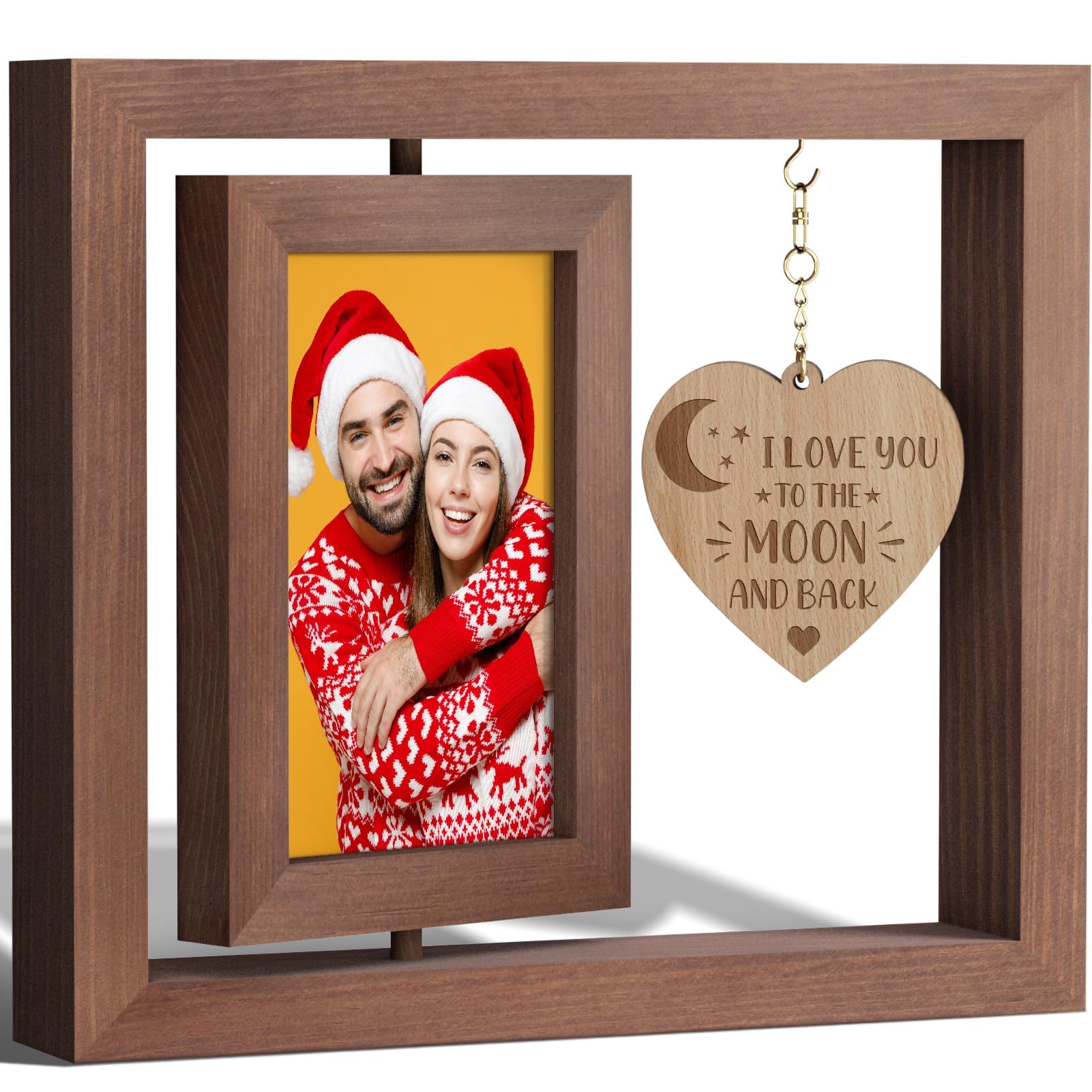 Tiblue Christmas Gifts for Him Her Couple Picture Frames Display 4x6 Photos, Romantic Valentines Day Gifts for Boyfriend Girlfriend Birthday Gift for Wife Husband, Valentine’s Day Decor Gift