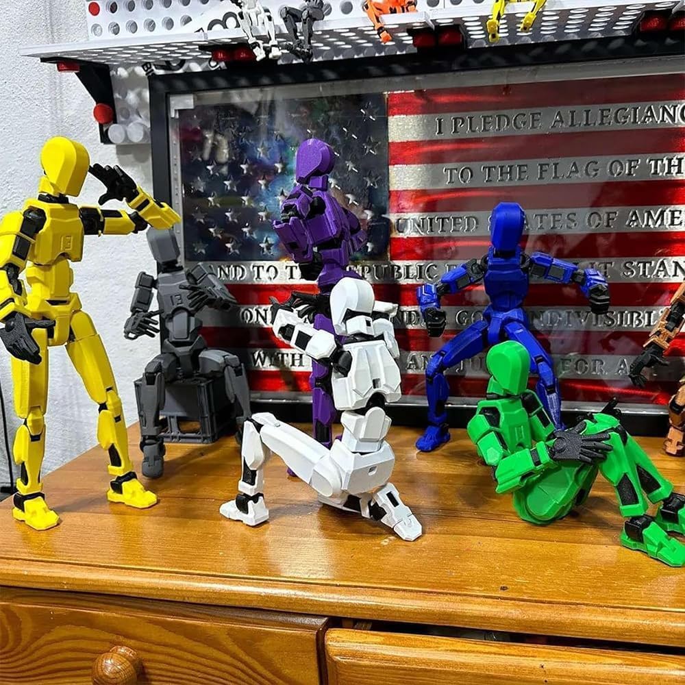 Dumwick Assembly Completed Titan 13 Action Figure Set,Titan 13 Robot Action Figures 3D Printed Multi Jointed Movable,Nova 13 Action Figure,Decorations for Action Figures (5pcs,Assembly Completed)